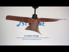 나무로 되는 색깔 54 인치는 원격 제어를 가진 천장 선풍기 3 플라스틱 잎을 지도했습니다