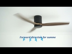 3개의 자연적인 나무로 되는 잎 저프로파일 지도된 빛을 가진 천장 선풍기 52 인치