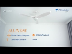 가벼운 직류 전동기 플라스틱 블레이드 백색 LED 천정 선풍기 3명 방수 천정 선풍기