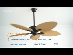 리모콘과 열대 스타일 천정 선풍기 인치 직류 전동기 블레이드 천정 선풍기 5명 56명