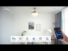 가벼운 럭셔리 펀들리어 DC 모터와 함께 철회 가능한 크리스탈 천장 팬