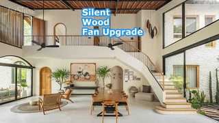 52 인치 검정 목재 천장 선풍기 무성 DC 모터