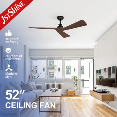 품질  Lower Noise Sleek Black Ceiling Fan with Dark Wood Grain Blades and Remote Control Switch Type 공장