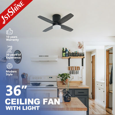 품질  36 Inch Modern Led Invisible Ceiling Fan Mini 4 Plywood Blades Low Profile Dimming Light 공장